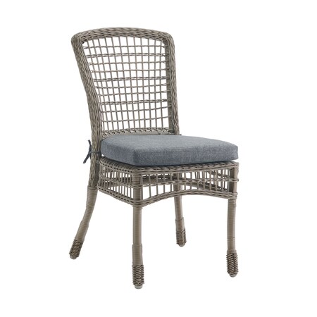 Alaterre Furniture Asti All-Weather Wicker Outdoor 37"H Set of Two Dining Chairs with Cushions AWWF06FF